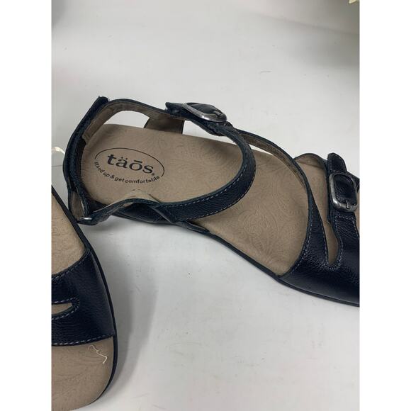 Taos Beauty 2 Black Leather Strappy Hook & Loop Buckles 9 - Picture 4 of 9